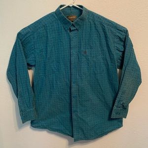 Ariat XL Teal / Blue button up long sleeve shirt